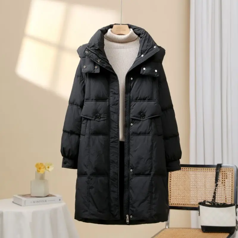 Outono e inverno nova jaqueta feminina solta casaco com capuz