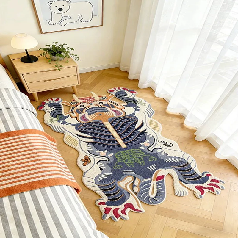 Bedroom Rug Soft  Fluffy Faux Cashmere Floor Mat Irregular Tiger Carpet Bedside Rugs Home Decoration Mats for Living Room Ковер