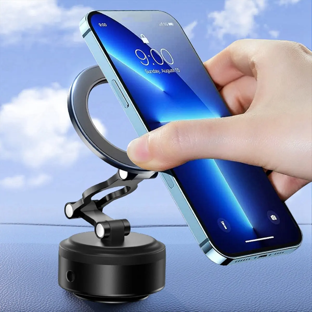 Super Sale Car Phone Holder Vacuum Suction Foldable and Rotatable Magnetic Adsorption Bracket Universal Navigation Phone Holder,