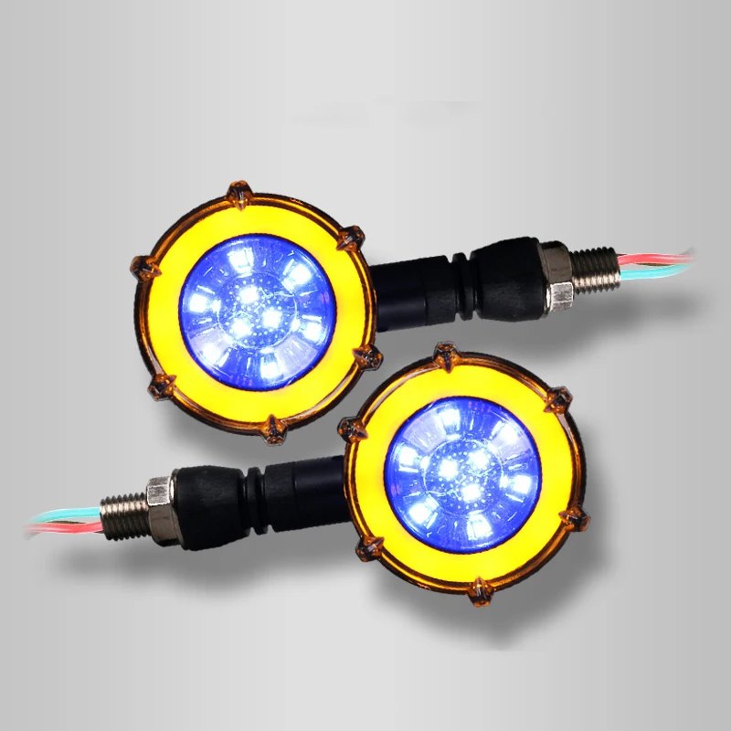 Motorcycle Turn Signal Light Turning Lamp 12V LED Round Flowing Direction Indicator for Kymco Downtown 350 Voge 300DS 525R 150GT