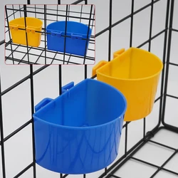 5PC Plastic Cup Pet Birds Feeder Bowl Parrot Food Water Bowl Hanging Trough Feeding Splash-proof Cup Pigeons Cage Feeder Supplie