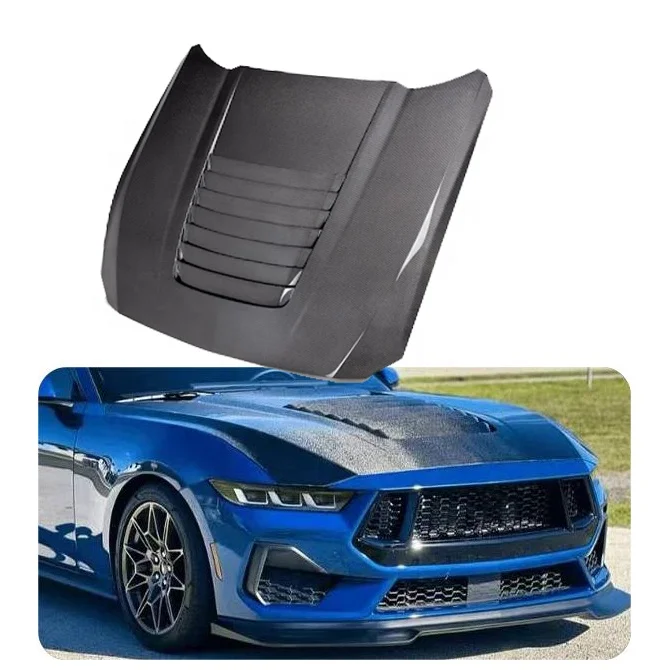 

Carbon Fiber Engine Bonnet Hood For Ford Mustang 2024-2025 Car Styling GT500 Style