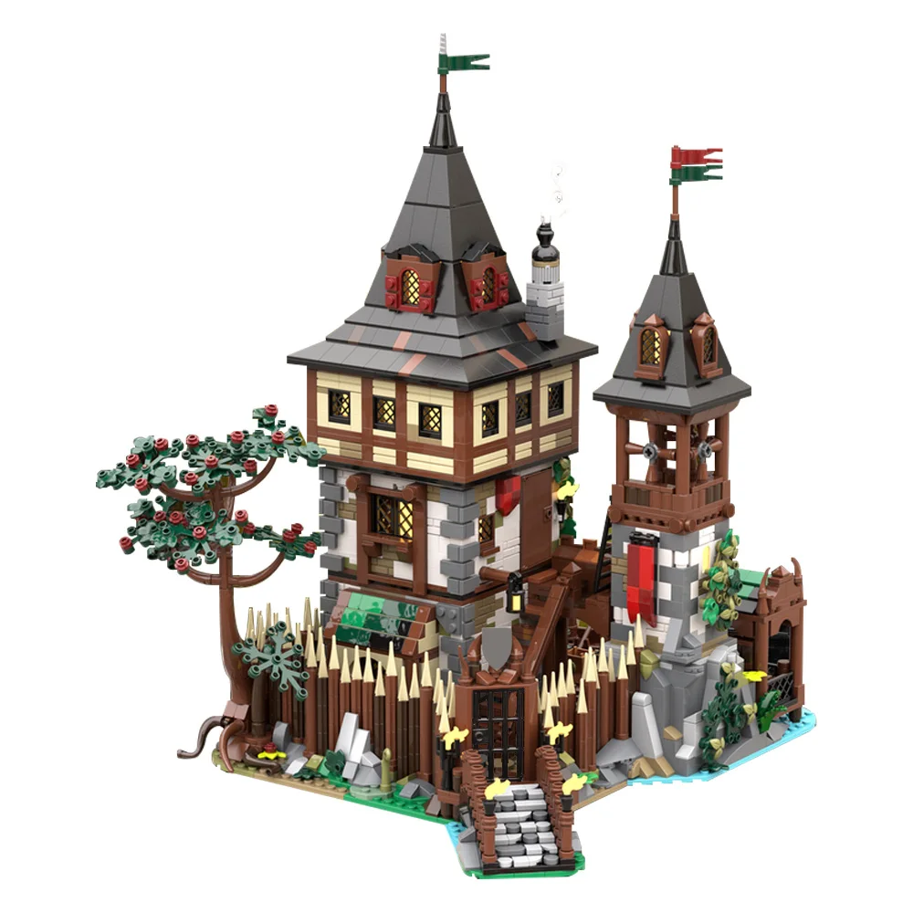 MOC Bear Castillo del Señor, modelo de bloques de construcción, oso Modular, arquitectura del Castillo del Señor, juguetes de ensamblaje, regalos de cumpleaños para niños