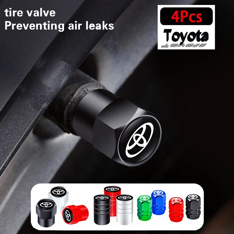 4Pcs 3D Metal Car Tire Valve Caps Wheel Dust Cover For Toyota Gazoo Racing Corolla Yaris Chr Auris Rav4 Prius Prado Avensis