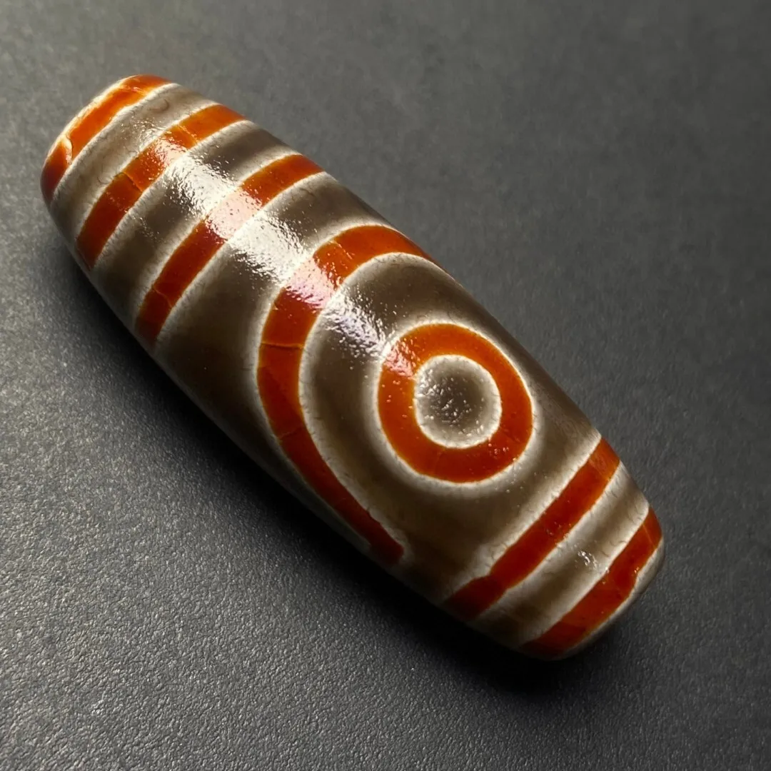 tibetan-buddhism-old-oily-agate-dzi-2-eyes-bead-necklace-39mm-m0520