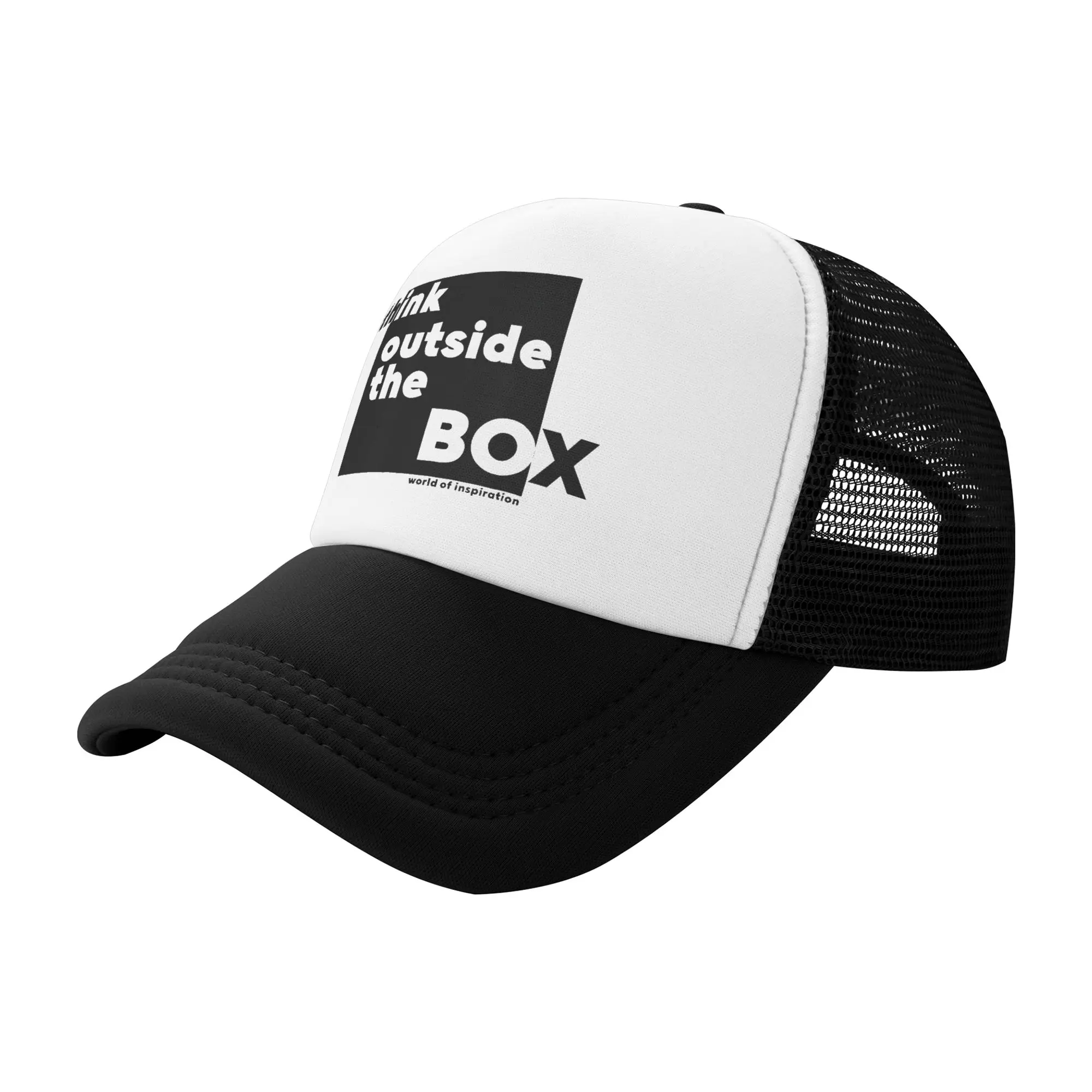 Minimalist Think Outside the Box Trucker Hats Hat Trucker Worker Cap Racing Cap Adjustable Polyester Mesh Baseball Cap Summer