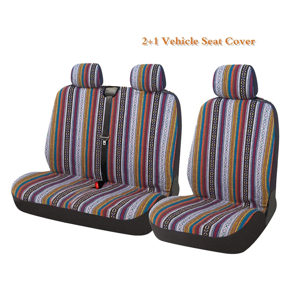 

2 + 1 чехлы на сиденья в полоску с принтом, чехол на сиденье фургона, универсальные чехлы на автомобильные сиденья, аксессуары для автомобильных сидений для фургона, грузовика