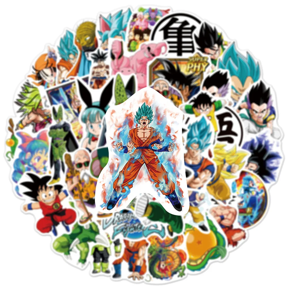 10/30/50pcs Cartoon Dragon Ball Super Saiyan Son Goku Stickers Waterproof Decal DIY Phone Computer Skateboard Cool Anime Sticker