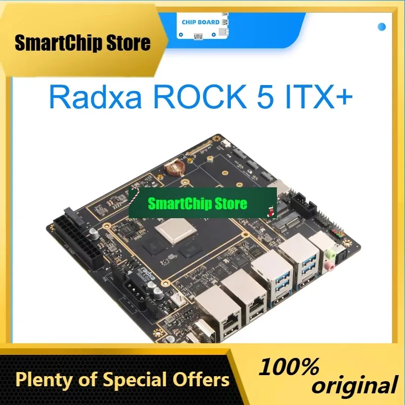 SmCpRadxa Rock 5 Itx+, Rk3588 8-core Cpu, Ini-itx Otherboard, Lpddr5 Ra, 8k And Dual .2 Connector