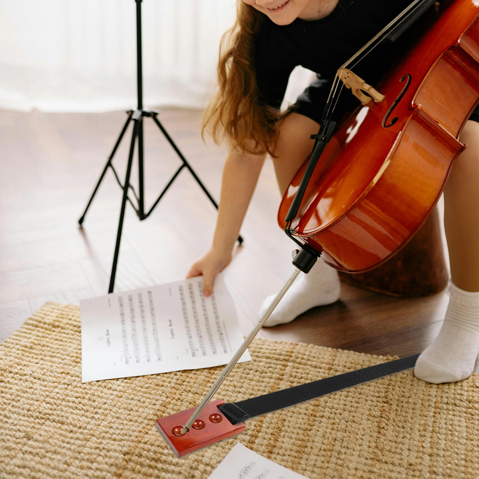 

Cello Skid Plate Floor Mat Endpin Anchor Holder Block Cushion Wooden Anti-slip Board