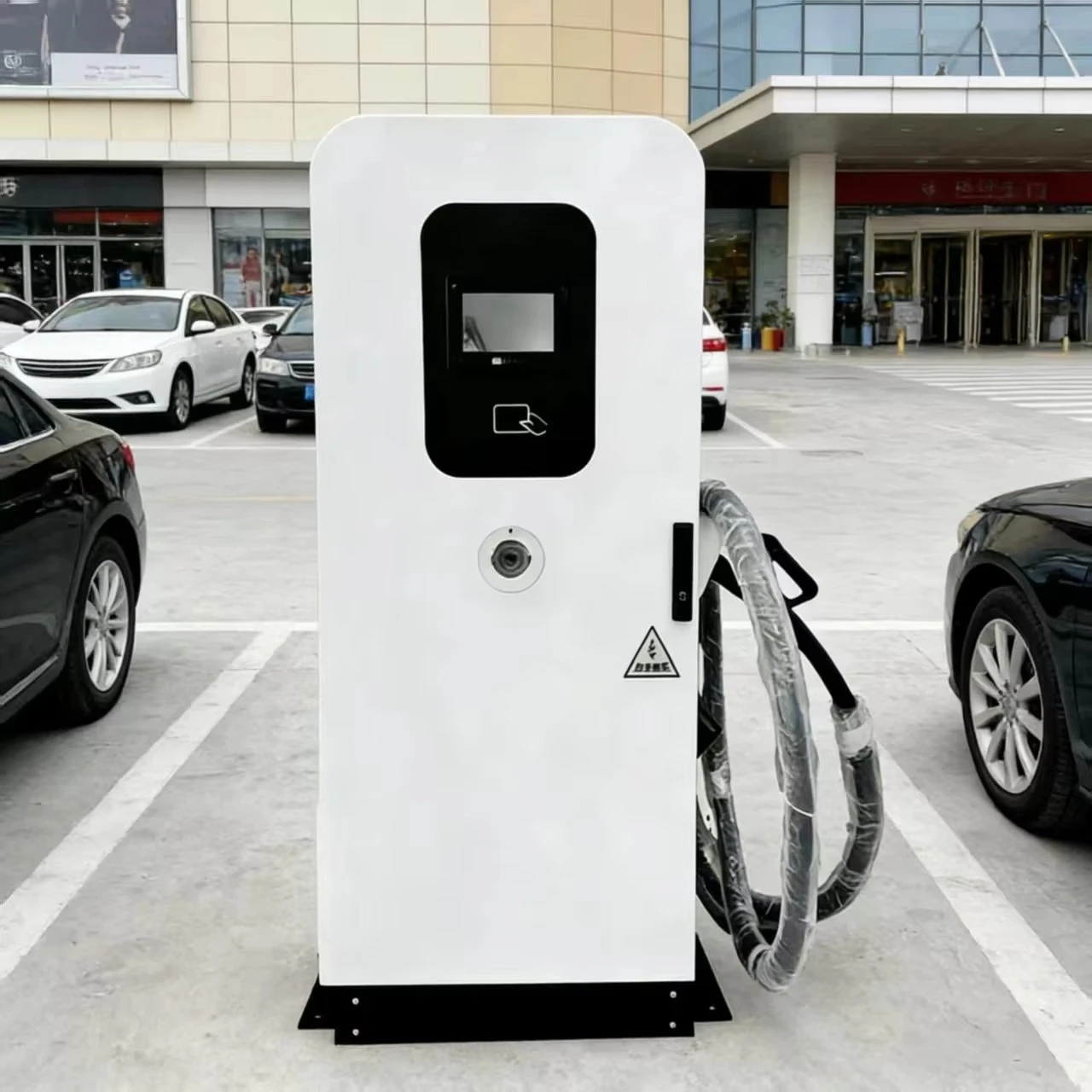 Commercial DC Fast EV Charging Station Dual Guns Smart Remote Monitoring IP55 Floor Standing Charger for Electric Vehicle