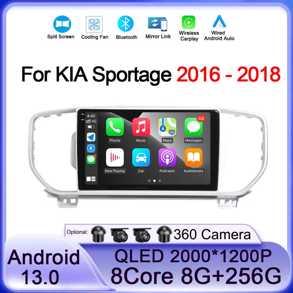 

Car Radio Android 13 For KIA Sportage 2016 2017 2018 Multimedia Video Player Autoradio Audio GPS Navi IPS Screen Carplay Stereo