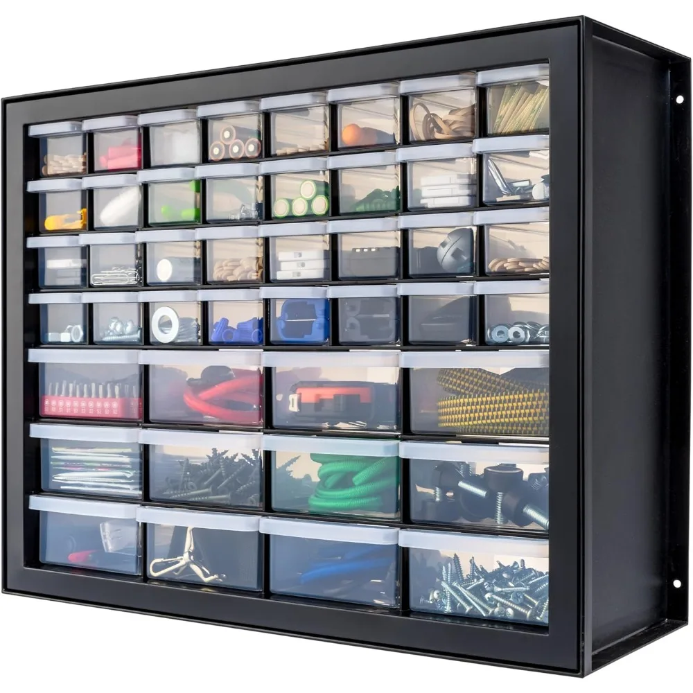Screw Tool Organizer Small Parts Cabinet 44 Drawer Plastic Storage for Electronics Hardware Nuts Bolts Garage Craft Bead