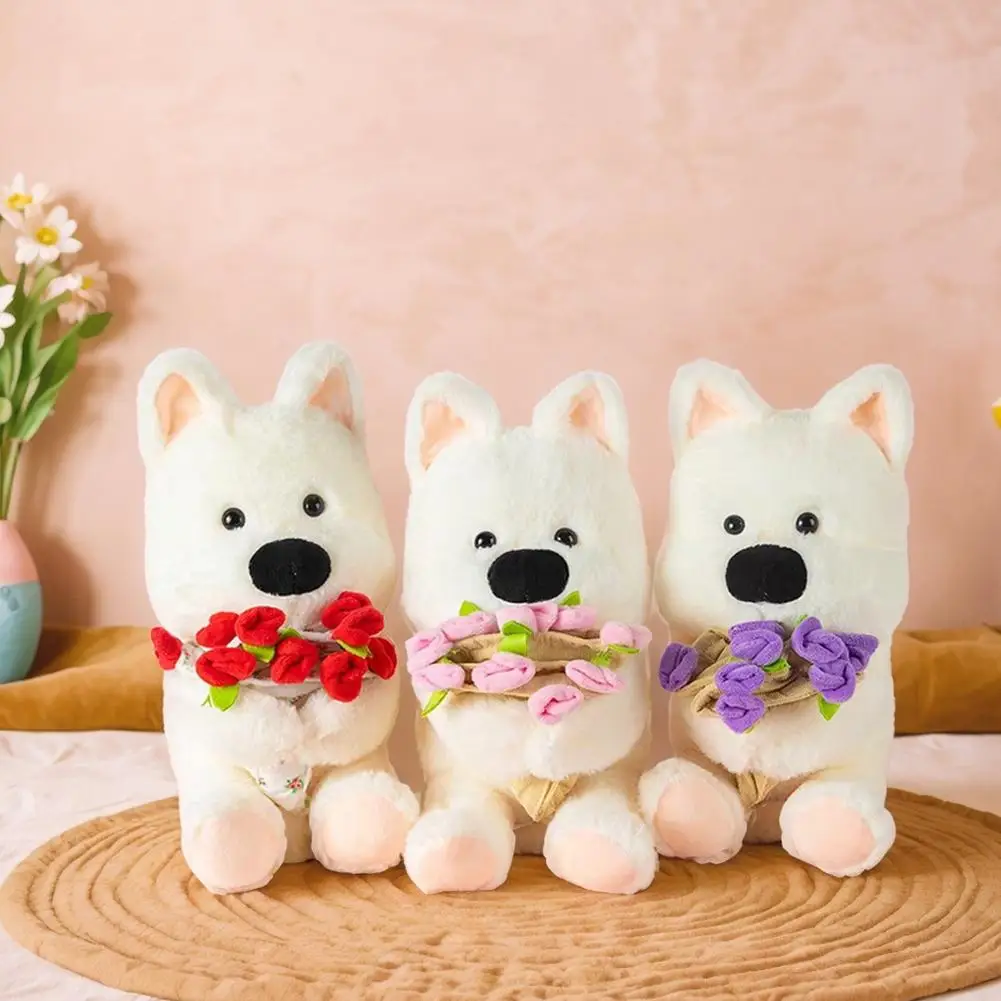 عيد الحب روز دمية Kawaii محشوة ألعاب من نسيج مخملي اليدوية دمية الكرتون أنيمي لطيف باقة الورد أرنب الدب جرو دمية عناق دمية #5