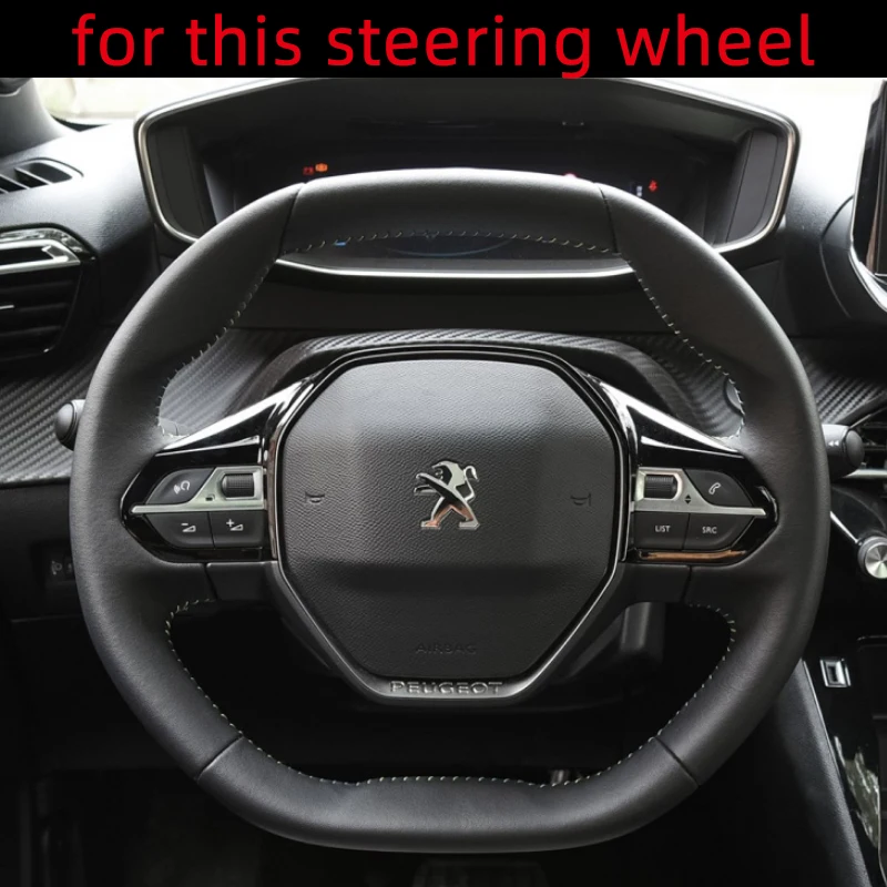 for Peugeot 3008 4008 5008 Car Steering Wheel Cover Carbon Fibre + PU Leather Auto Accessories interior Coche