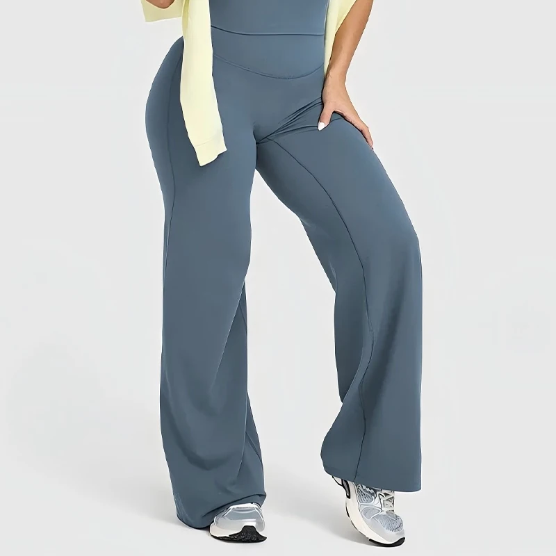 

ARFTE SoftMotion Straight Leg Bottoms For Women Soft Breathable Without Awkward Leggings Ties Yoga Wide-Leg Sports Pants