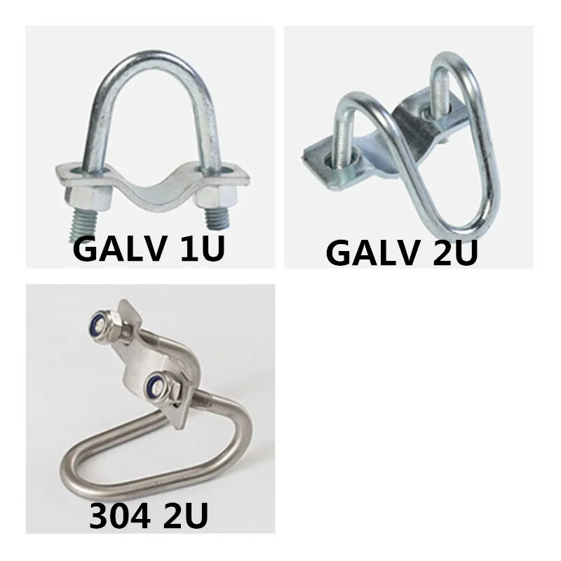 20-60 Tube Pipe Clamp Garden Supplies Plant Support Plant Cages Supports 304&GALV Galvanized Stainless Steel Double U Cross Bolt