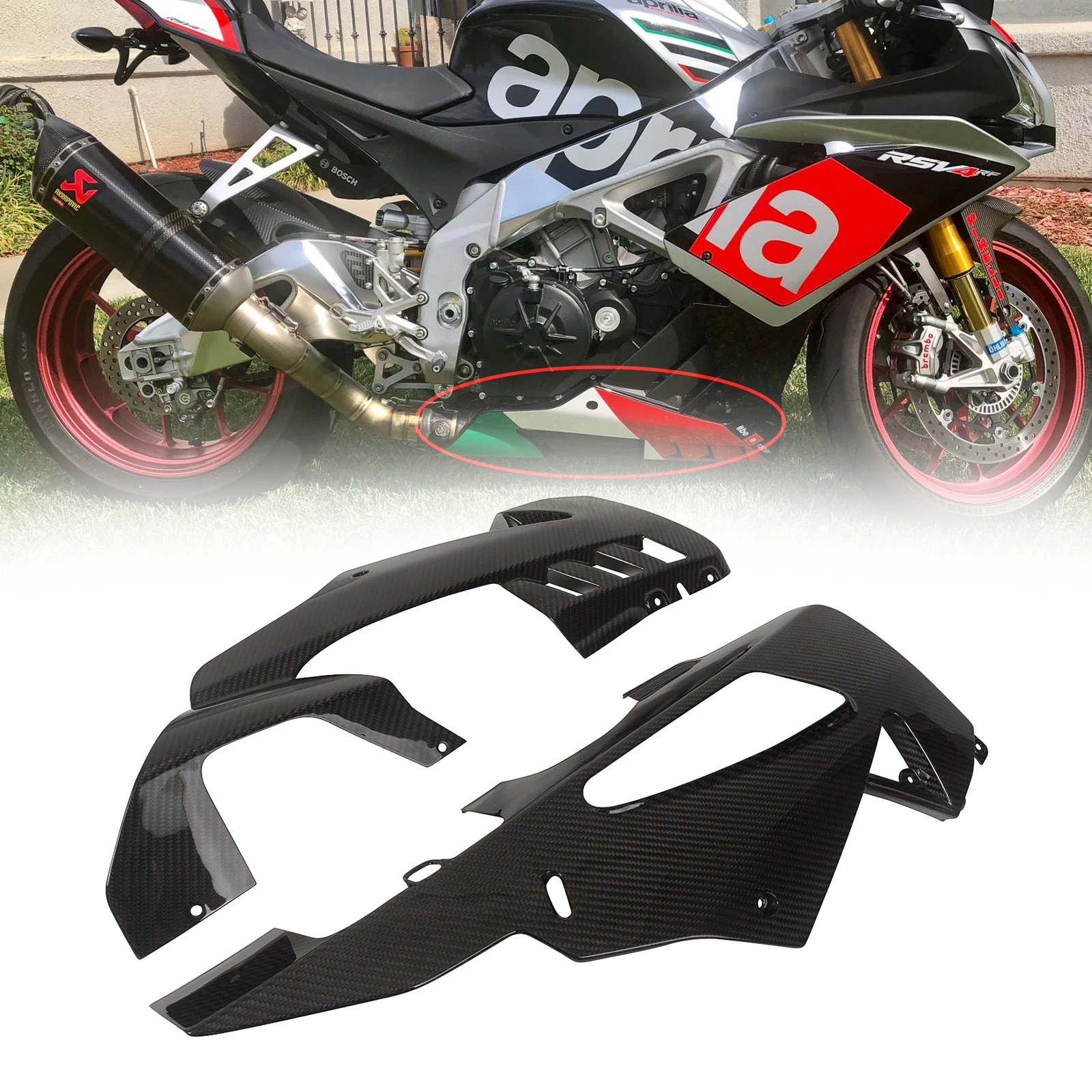 Hot Sale Motorcycle Carbon Fiber Side Panels  for  RSV4 RR/RF 2016