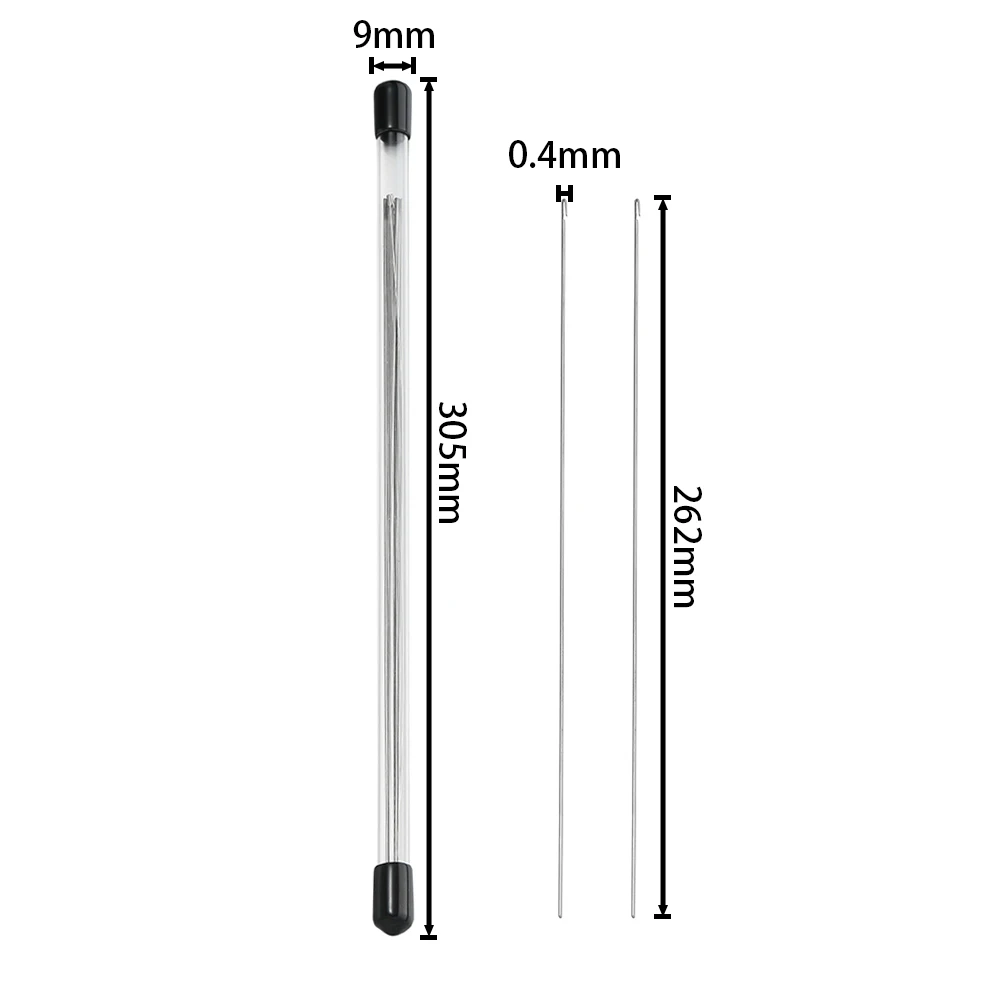 2szt Igły z koralików ze stalowymi igłami Długie i cienkie prowadnice z koralików Boczne gwintowane haczyki do ręcznie robionej biżuterii DIY Materiały do koralików