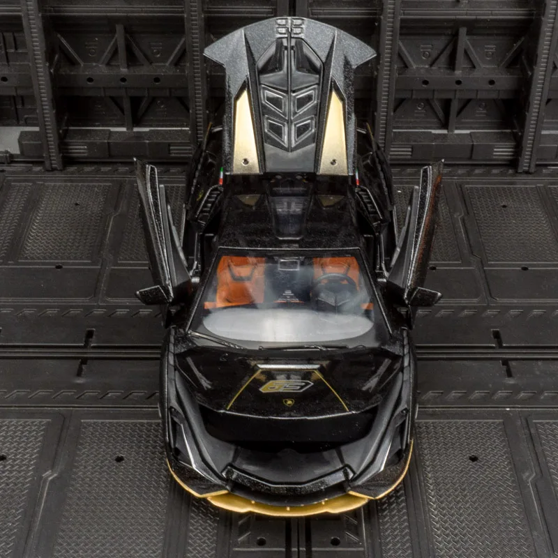1:24 coleção de ornamentos de modelo de carro de liga asiática Lamborghini, portas e capô do motor, porta-malas pode ser aberto, presentes de brinquedos infantis