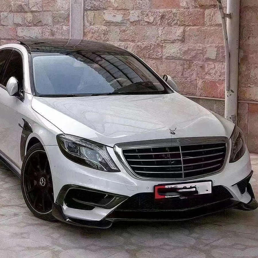 For Mercedes Benz S Class W222 S63 Carbon Fiber Car Front Bumper Lip Front lip Diffuser Front Chin Spoiler Car Accessories