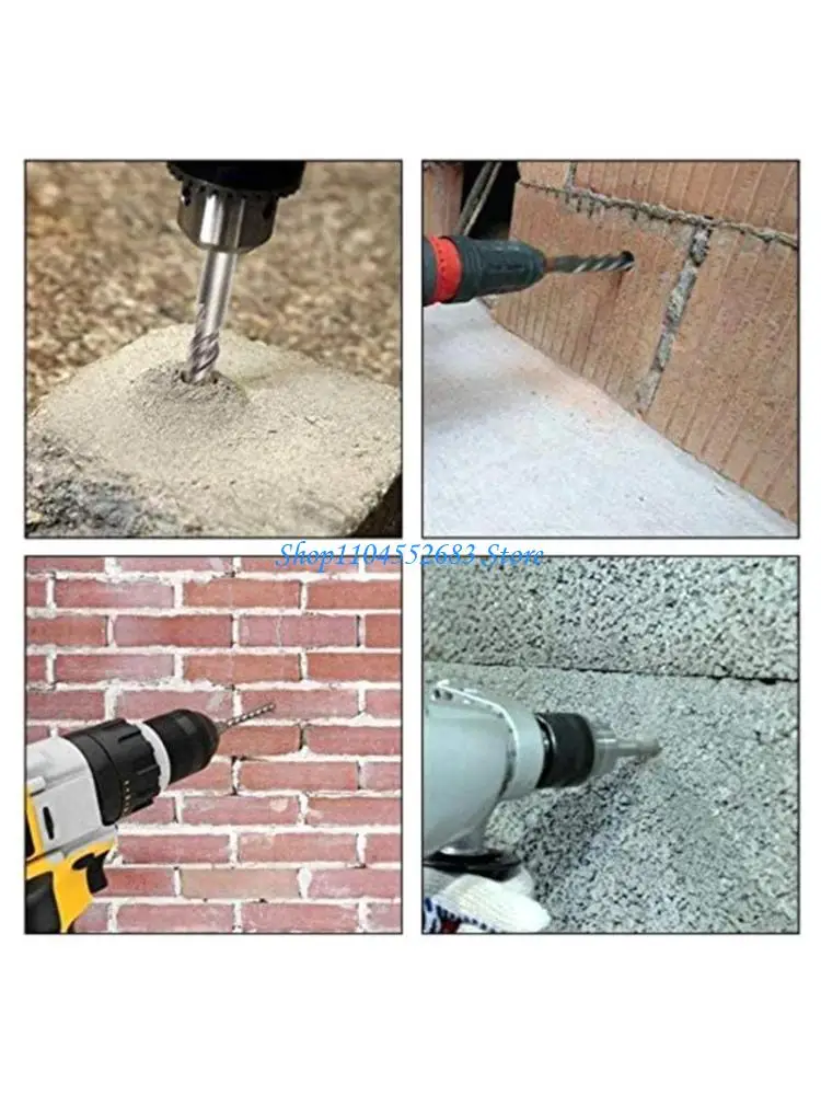 Y6GD 8pcs SDS بالإضافة إلى مجموعة الحفر المخصصة للبناء المزروعة المزامير تصميمات التصميم لسهولة إزالة الغبار 160 ملم الطول