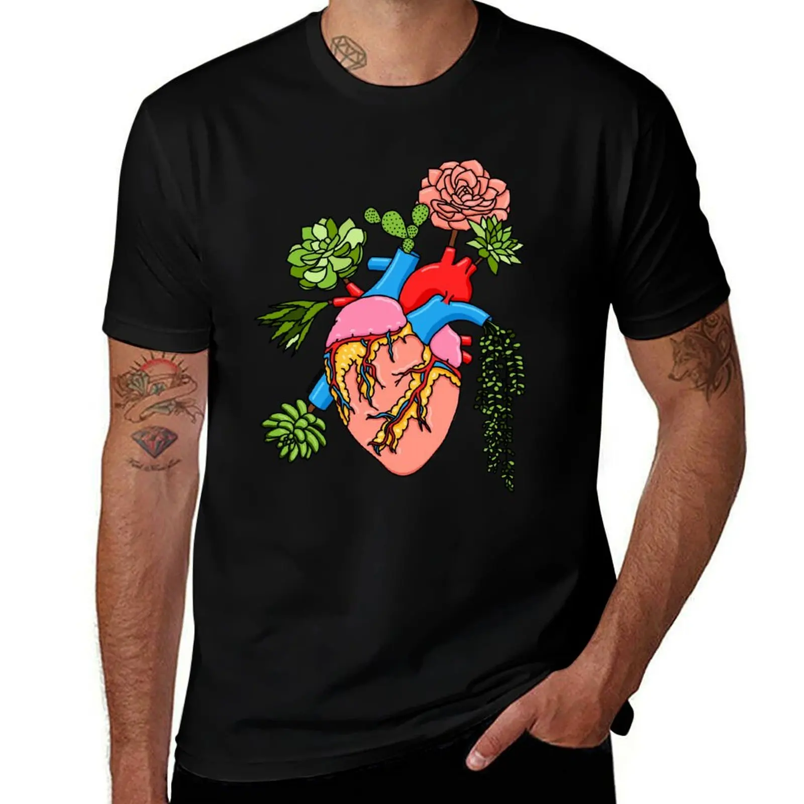 Succulent heart by Sasa Elebea T-Shirt Breathable Basic Cotton T-Shirt