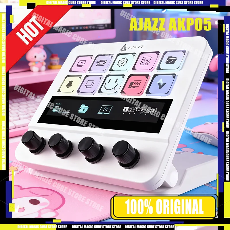 

AJAZZ Akp05 Международная версия Визуальная проводная игровая клавиатура Streamdeck Регулируемый сенсорный экран Пользовательский ключ Программирование макросов