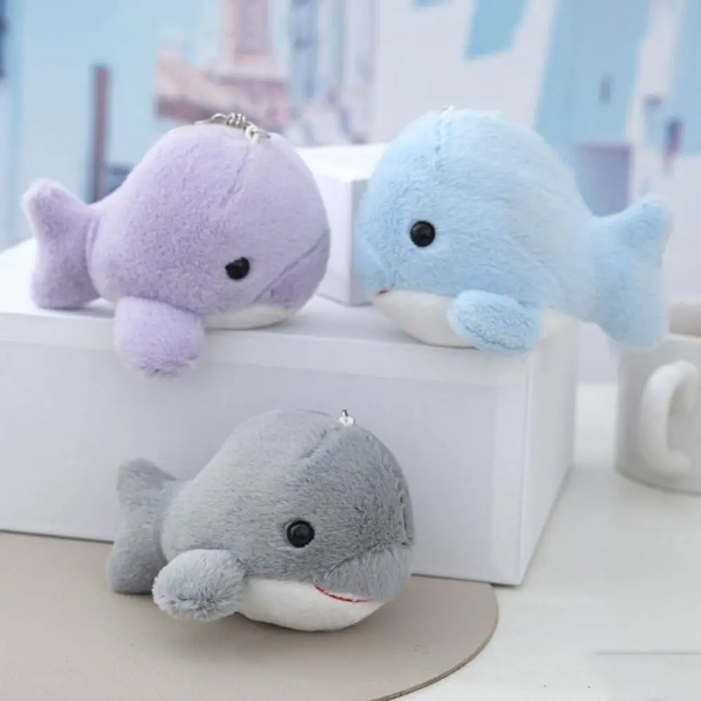 Fashion Soft Stuffed Cartoon Dolphin Keychain Plush Cartoon Animal Dolphin Doll 13cm Cute Dolphin Plush Pendant Female Lady Girl