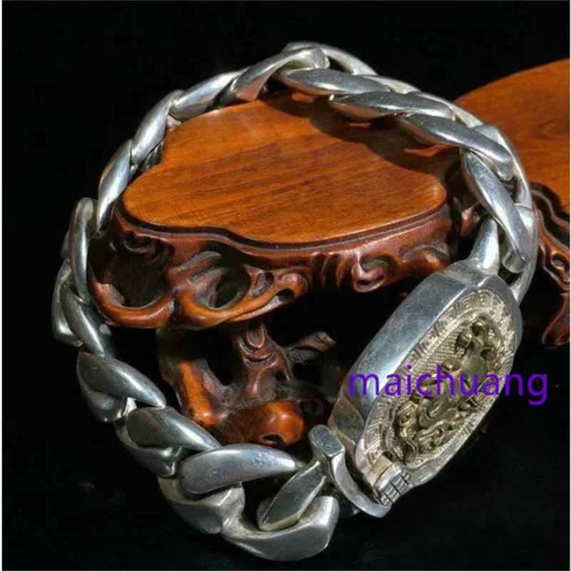 

Mai Chuang/China Tibetan Silver Exquisite Yellow Kirin Blessing Bracelet Personalized Luxury Fashion Men Women Couples Gift