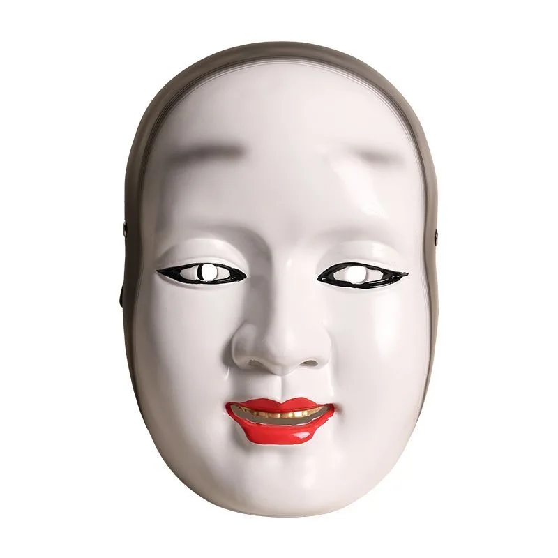 قناع NOH الياباني PVC الكلاسيكي كابوكي نوه قناع تنكري لحفلة الهالوين قناع برجنا الياباني وجه الدراما