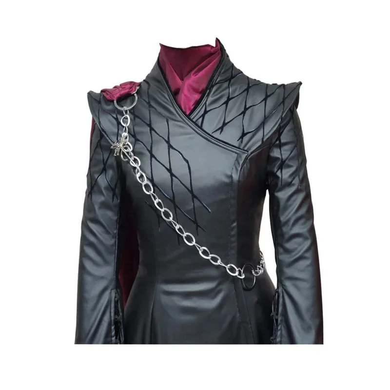 Movie House Dragon Daenerys Cosplay Costume Black Dresse Full Set Lady Suit Outfits For Women Halloween Party Roleplay MN12