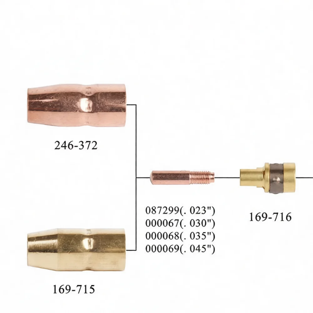 Welder Contact Tips For Hobart MIG Welding Equipment Consumables Spare Parts Gas Shielded Connection Nozzle Components