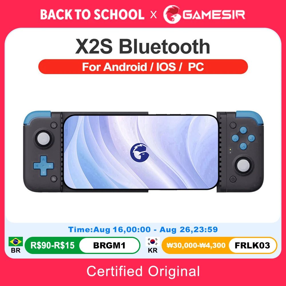GameSir X2s Bluetooth X2s Controlador de jogos para celular Gamepads Gamepad PC com bastão de efeito Hall para Android iPhone iOS
