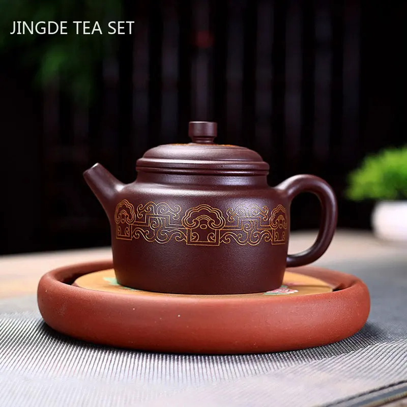 Chinese Yixing Purple Clay Teapot Handmade Zhu Mud Beauty Tea Pot Household Filter Kettle Zisha Tea Set Accessories 270ml