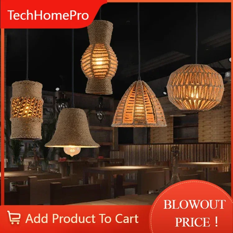 TechHPAmerican Country Retro Creative Creative Rope Chandelier Personality Cafe Bar Restaurant