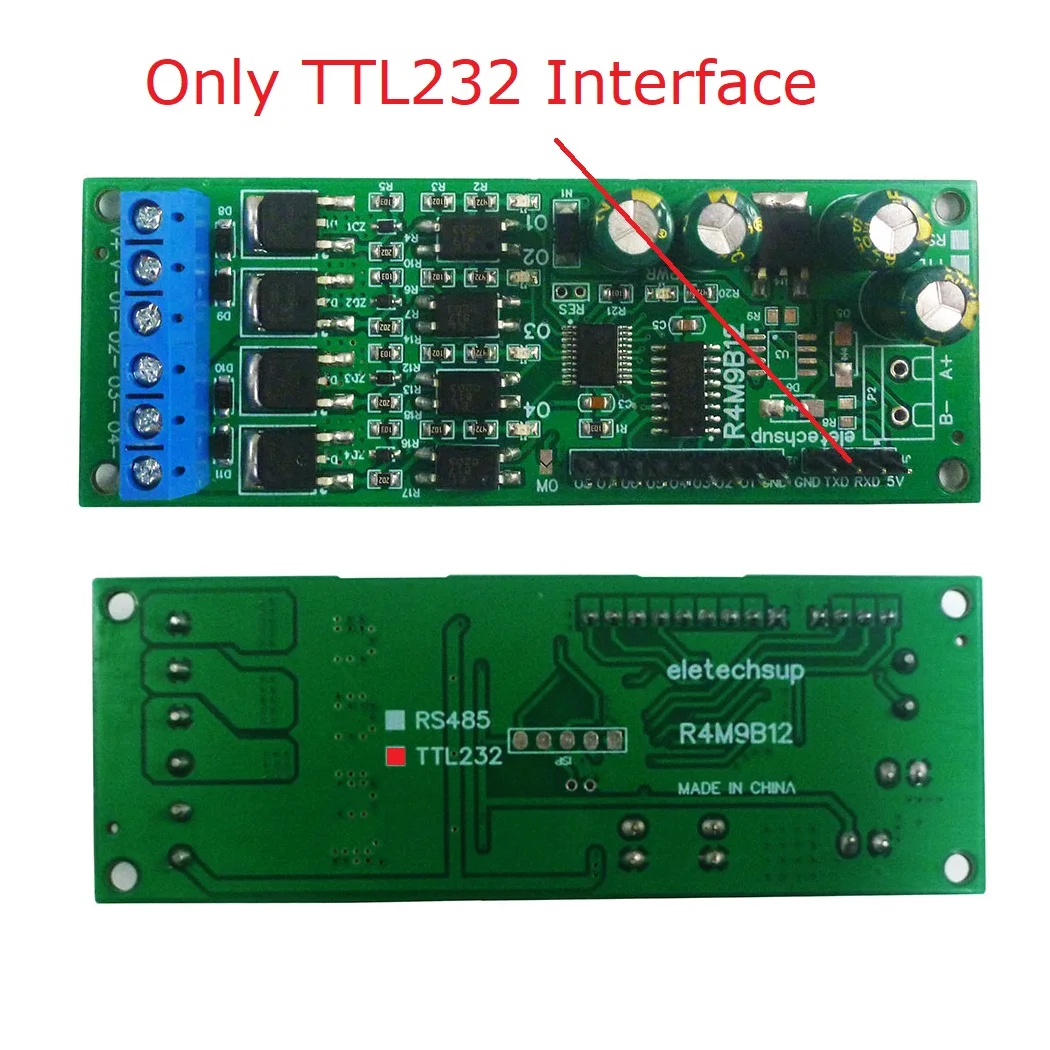 RS485 TTL232 Multifunction MOS Transistor Solid State Relay Module DC 6-24V 4CHModbus RTU AT Command for PLC Motor PTZ LED diy