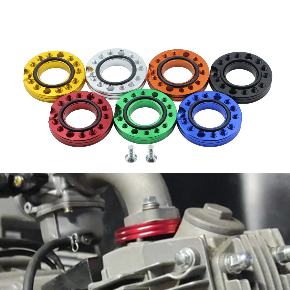 

28mm colorful CNC Carb Adjuster Carburetor Inlet Manifold Spinner Plate Adaptor For Pit Dirt Bikes Buggy