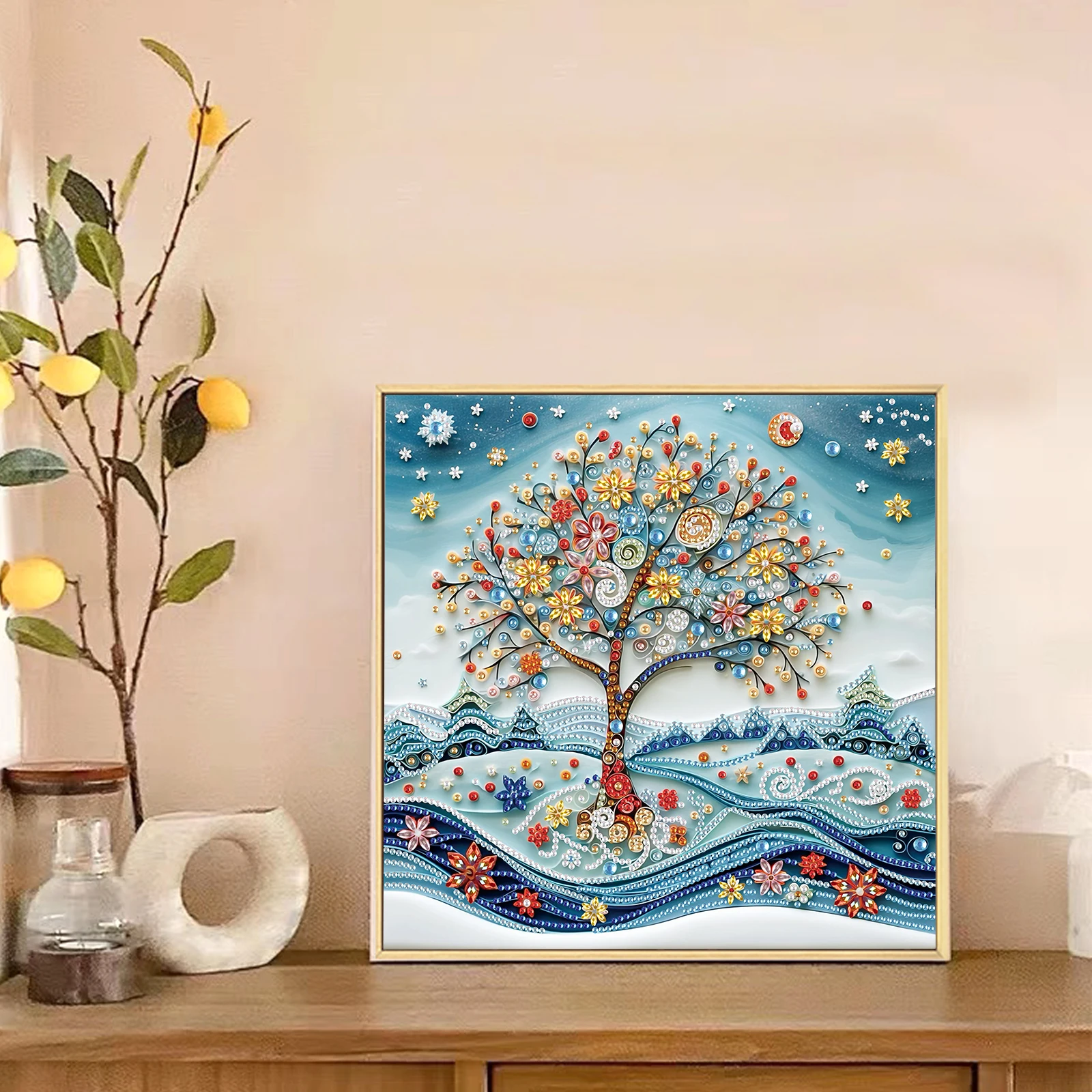 Diamond Painting Kits for Adults,Colorful Tree Special Shape Diamond for Beginner,Diamond Art Painting for Home Decoration Gift view 6