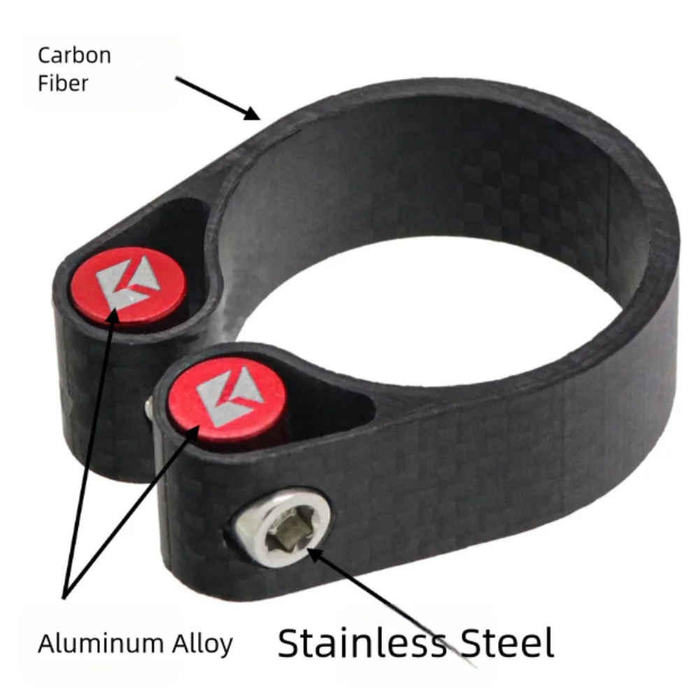 Cycling Safety Equipment Carbon Fiber Seat Tube Clamp Lightweight Bicycle Parts Mountain Bike Clamp Dimensions Of 4*4*2cm