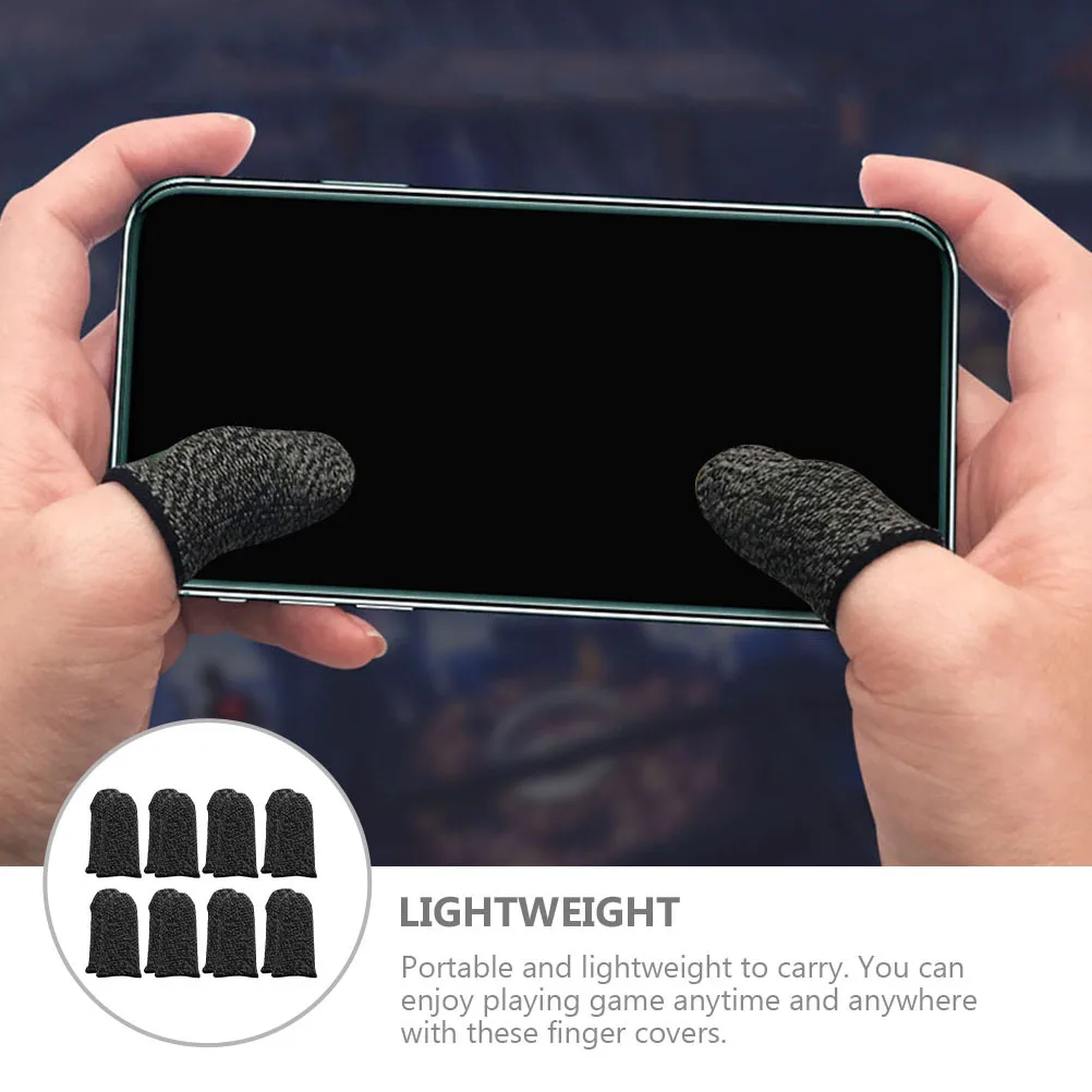 

8Pairs Anti-Slip Finger Sleeves Sweat-Resistant Gaming Protectors Air Breathable Comfortable Touchscreens Anytime Anywhere
