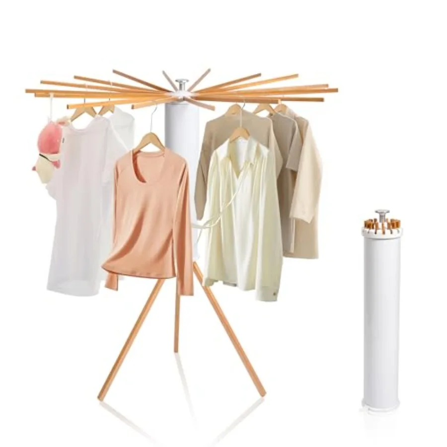

Складная деревянная сушилка для одежды на треноге для небольших квартир, балконов, спален, портативная, экономит место
