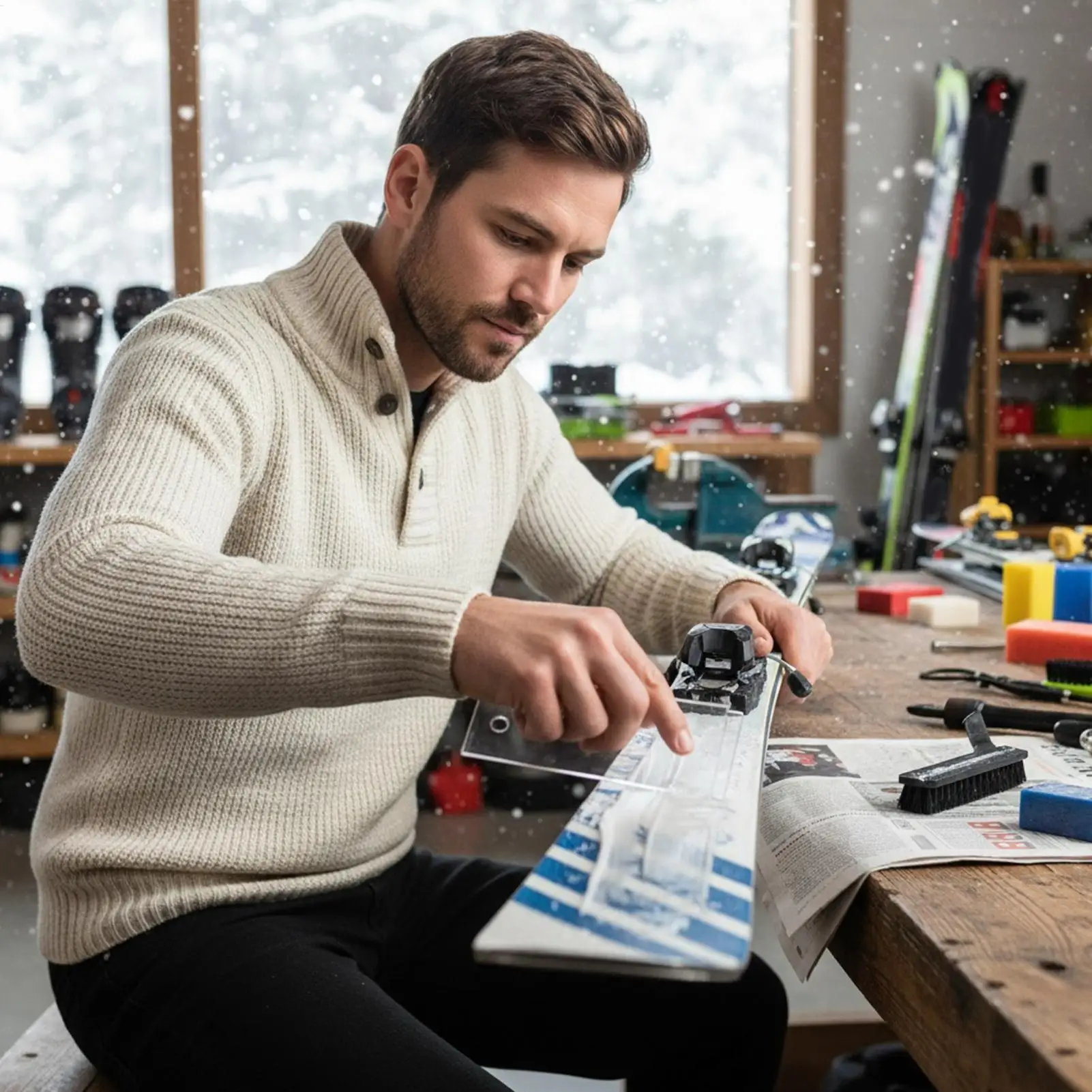 

Portable All-in-One Ski Snowboard Tool, Acrylic Wax Scraper, Remover & Sharpener for Efficient Maintenance, Amateurs Women