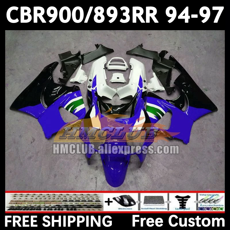 Fairing Kit For HONDA CBR900 CBR893 RR CBR 900 893RR CBR900RR 72No.171 CBR893RR 94 95 96 97 1994 1995 blue flames 1996 1997 Body