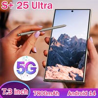 New Cellphones S+ 25 Ultra 7.3HD Smartphone Global Version 4G 5G Dual Sim Original Cell Phone 7800mAh Android 14 Mobile Phones