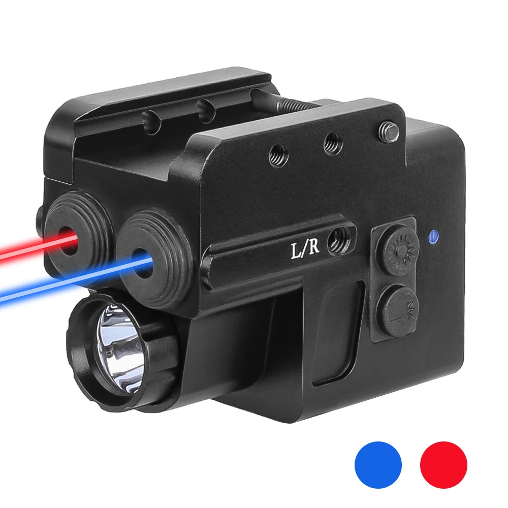 

Tactical Flashlight Red&Blue Laser Sight for Pistol & Rifle, Fast Type-C Charging，Picatinny Rail