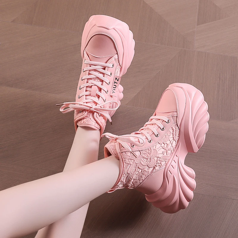 Aphixta Platform Casual Shoes Embroider Upper Women Ankle Boots Spring Autumn Women Sneakers Shoes Female sneakers Plus Size 42 image 3