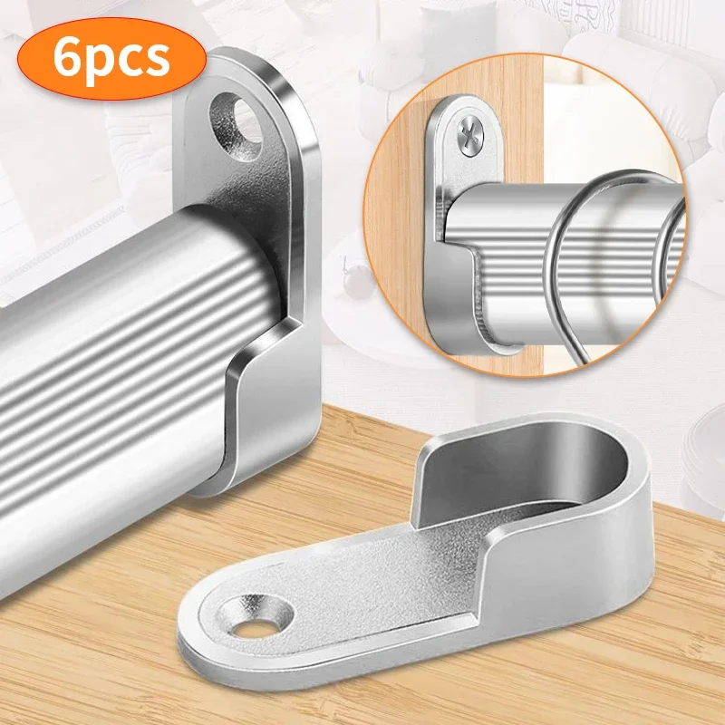 6pcs Bracket, Furniture Hardware Accessories, Wardrobe Clothes Rail Bracket Slot, Used for Wardrobes