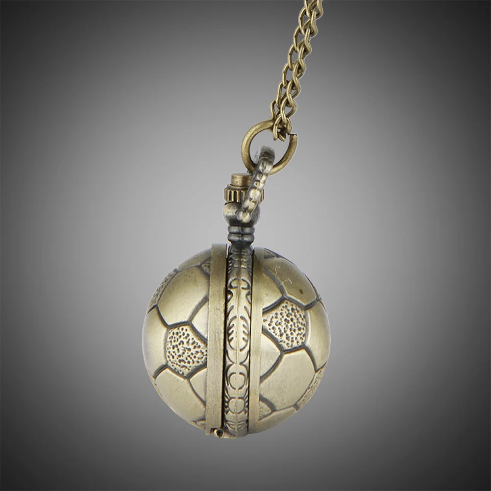 1PC Vintage Pocket Watch Pocket Watch Soccer Shape Design Pocket Home Decoration (Bronze)