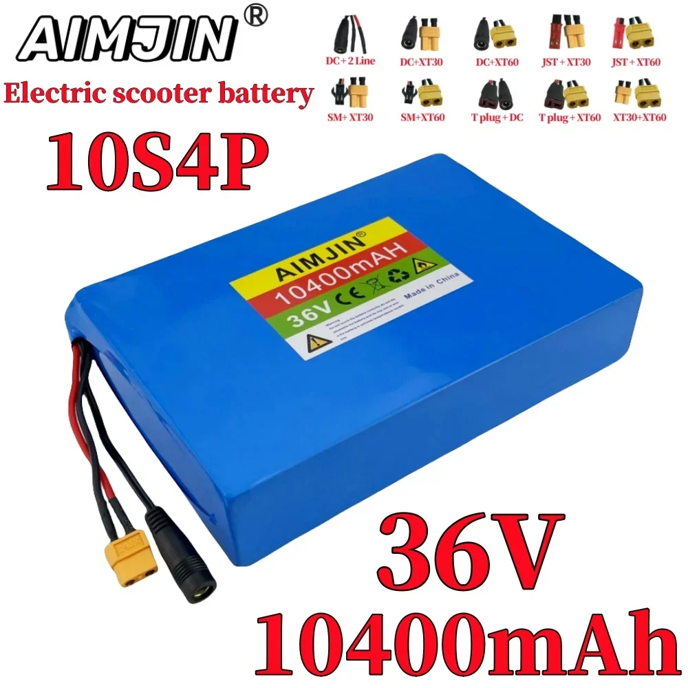 

10S4P 36V 10400mAh Lithium Battery Pack 500W High Power Battery For Bicycle Scooter Electric ,with BMS